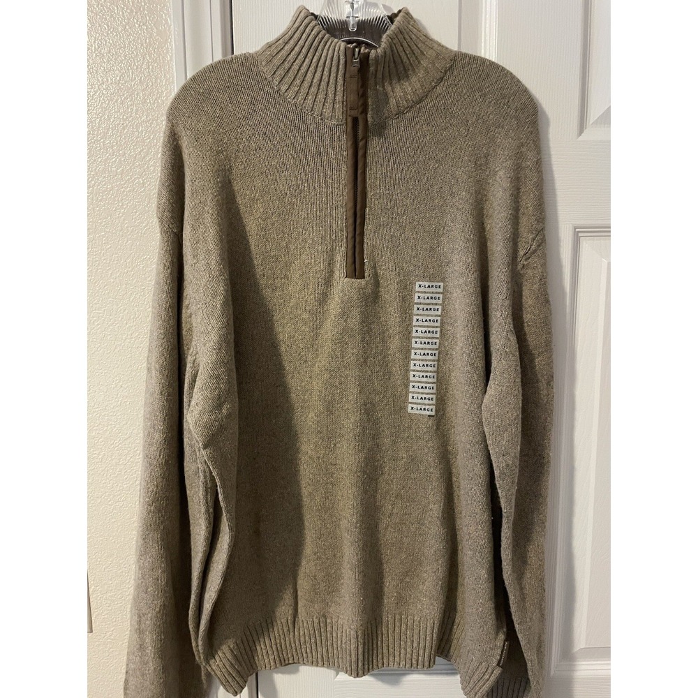 Weatherproof 1/4 Zip Mock Nock Sweater 15% Lambswool Men's Size XL New Office